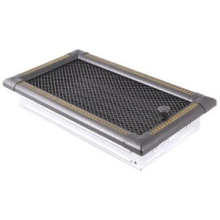 Grille de cheminée EXCLUSIVE
16x32cm à ailettes graphite / laiton patiné